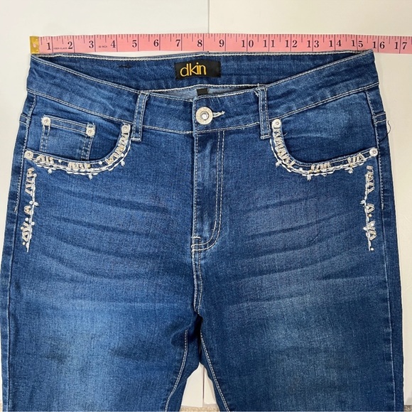 DKIN Women’s Denim Capris, Thick Contrast Stitching, Sz 10 - Picture 10 of 12